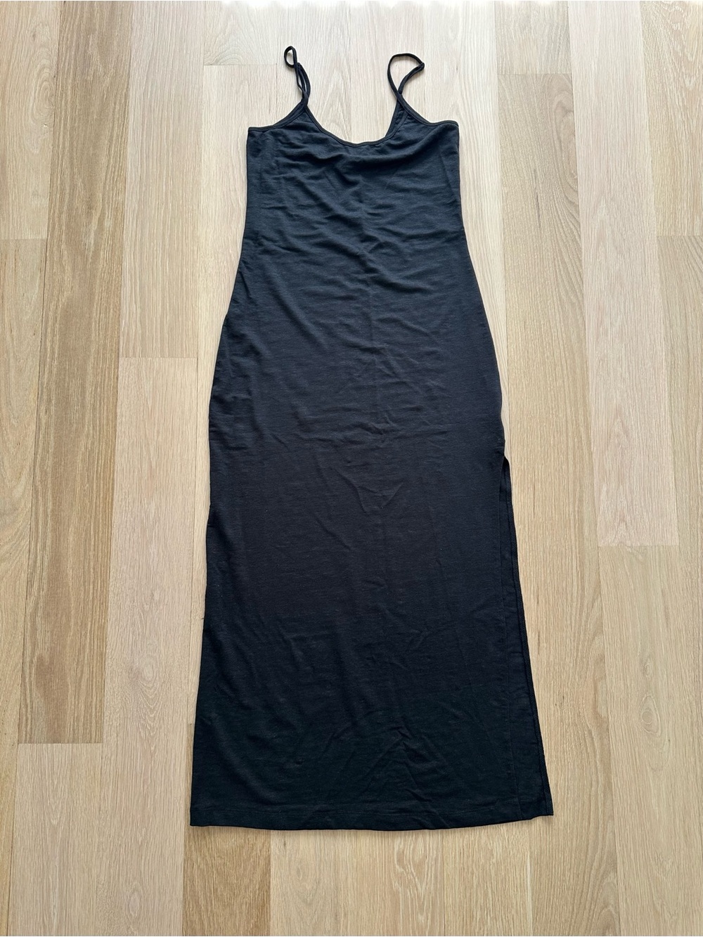 ONIA - LINEN JERSEY SCOOP MAXI DRESS - BLACK - SIZE MEDIUM